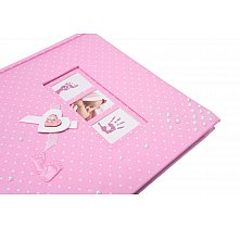 Rózowy album z perełkami na zdjecia dla dziewczynki 