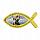Żółta rybka ze sklejki z modlitwą kierowcy