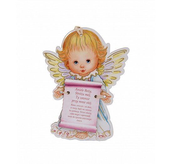 figurka aniolek na sklejce dziewczynka