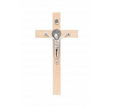 Krzyż drewniany 16 cm ze św. Benedyktem