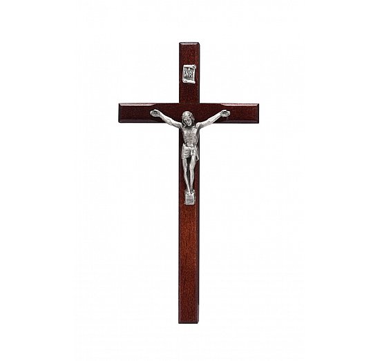 Krzyż drewniany 12 cm bordowy
