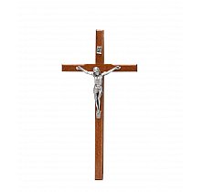Krzyż drewniany 16 cm brązowy