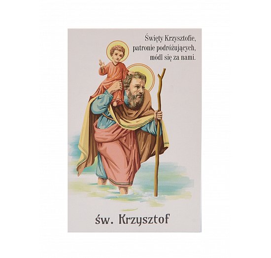 Obrazek św. Krzysztof z modlitwą