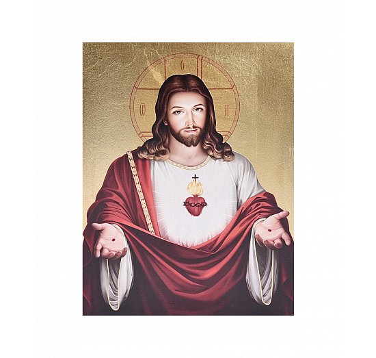 Ikona złocona Serce Jezusa