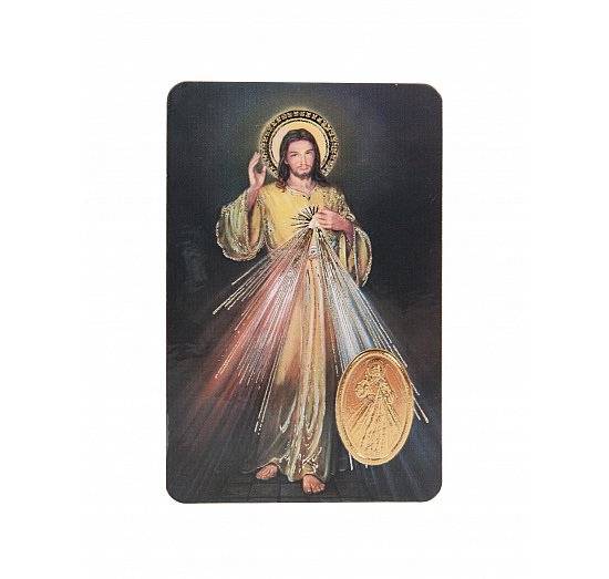 Karta laminowana Jezus Miłosierny z koronką