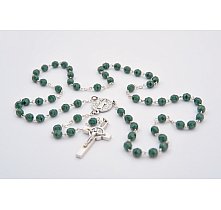 Różaniec z Benedyktem kryształek zielony
