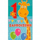 Zaproszenie Pierwsze Urodziny Żyrafa