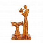Figurka św. Franciszka z drewna oliwnego