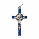 Krzyż św. Benedykta 4 cm niebieski