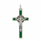 Krzyż św. Benedykta 4 cm zielony