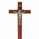 Krzyż drewniany z frezem, 20 cm, ciemny