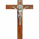 Krzyż drewniany ciemny Benedykt 16 cm