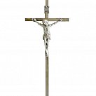 Krzyż metalowy 21 cm srebrny kolor