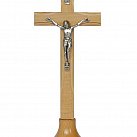 Krzyż drewniany stojący frez 22 cm jasny