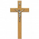 Krzyż drewniany 17 cm z frezem jasny
