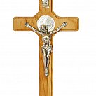 Krzyż drewniany 14 cm ze św. Benedyktem
