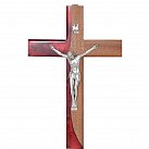 Krzyż drewno egzotyczne Sapeli 30 cm bordo