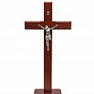 Krzyż drewniany brązowy z frezem 45 cm