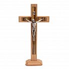 Krzyż drewniany z podstawą jasny 25 cm
