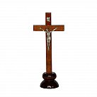 Krzyż drewniany stojący prosty 20 cm ciemny