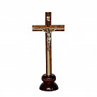 Krzyż drewniany 20 cm stojący ciemny