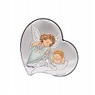 Obrazek srebrny Aniołek w sercu dla chłopca
