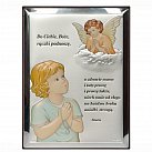 Obrazek srebrny Aniołek kolorowy Dziecko modlitwa