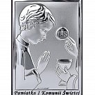 Obrazek srebrny Pamiątka Pierwszej Komunii Świętej dla Chłopca