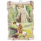 Obrazek na drewnie Anioł Stróż z dziećmi