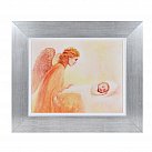 Obrazek Anioł nad dzieckiem w srebrnej ramie
