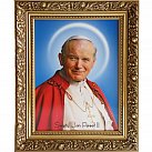 Obraz św. Jan Paweł II w ozdobnej ramie 50x70 na płótnie