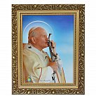Obraz święty Jan Paweł II w ozdobnej ramie