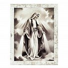 Obraz Matka Boża Niepokalana duży biała przecierana rama