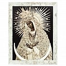 Obraz Matka Boża Ostrobramska duży biała przecierana rama