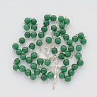Różaniec srebrny Jadeit Zielony