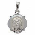 Medalik srebrny diamentowany JEZUS