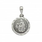 Medalik srebrny diamentowany Matka Boska Szkaplerzna okrągły